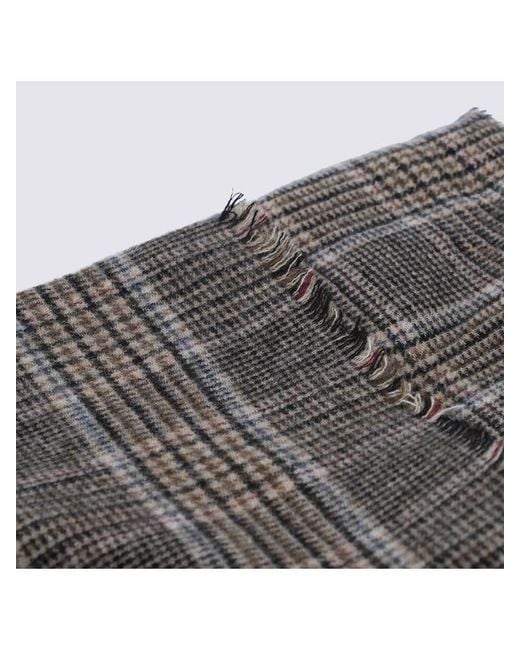 Brunello Cucinelli Gray Logo Patch Scarf