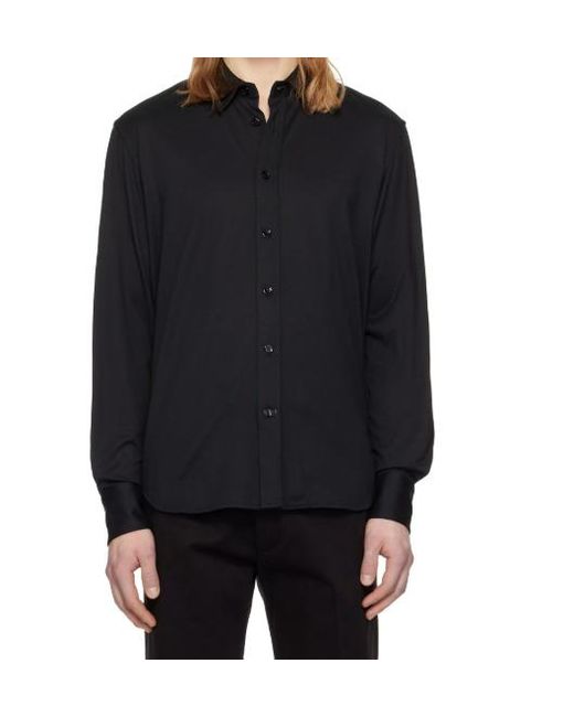 Tom Ford Black Plain Weave Knit Shirt for men