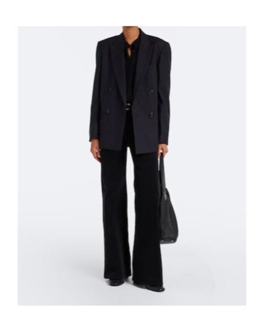Nili Lotan Black Florence Corduroy Wide-Leg Pants