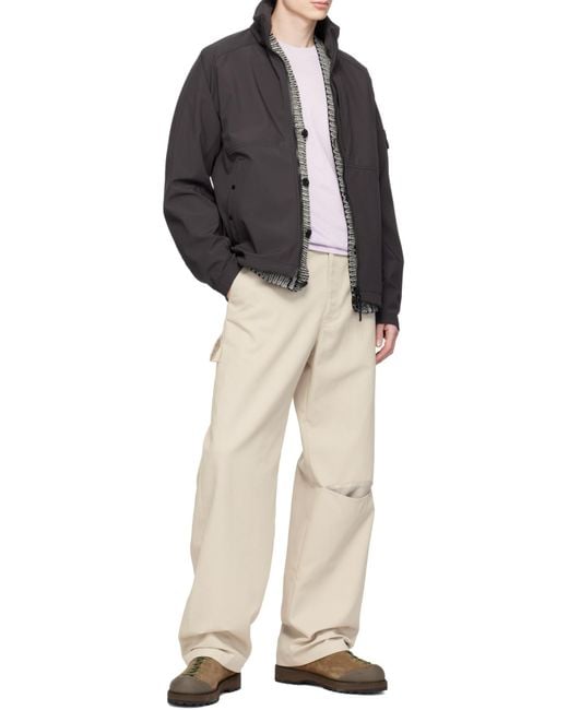 Stone Island Gray High-Neck Zipped Jacket for men