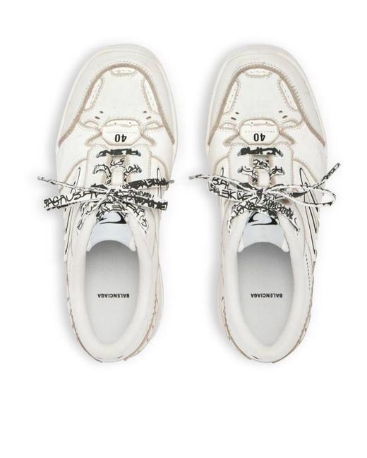 Balenciaga White Hamptons Platform Sneaker