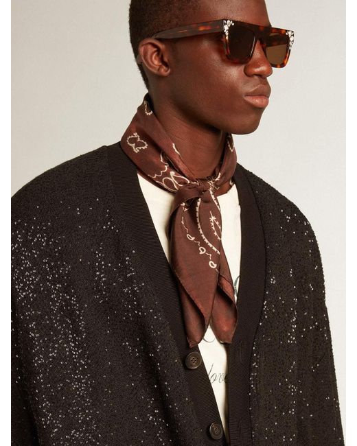 Golden Goose Deluxe Brand Black Sequin-Embellished Buttoned Cardigan for men