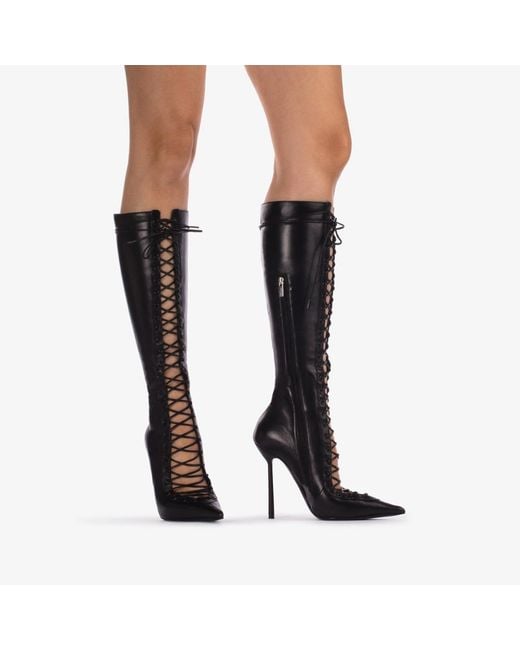 Le Silla Black Colette Heeled Lace Up Boots