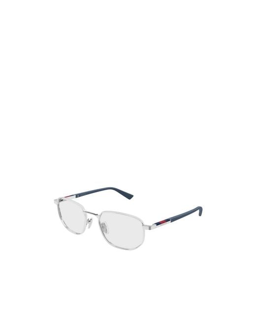Gucci White Eyewear Panthos Frame Glasses for men