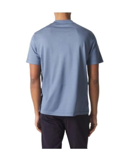 Brioni Blue Minimalist V-Neck Polo Shirt for men