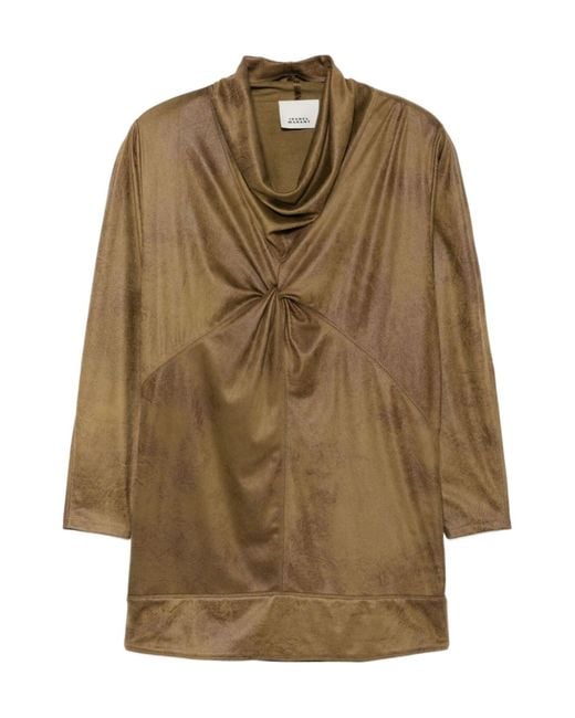 Isabel Marant Brown Long-Sleeved Dress