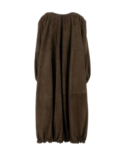Ferragamo Brown Suede Overcoat