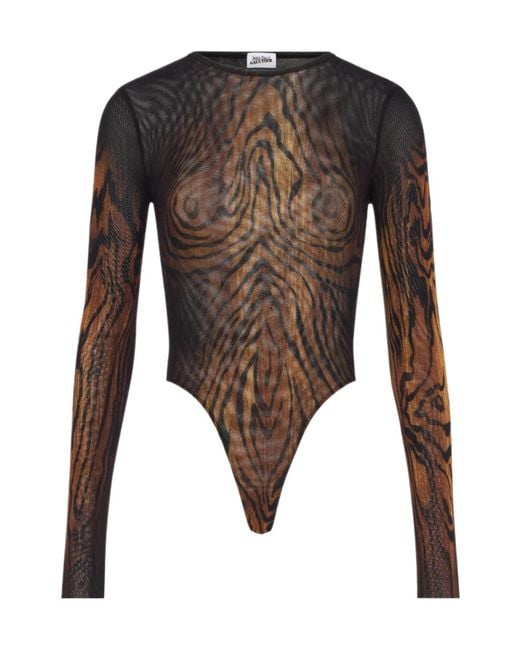 Jean Paul Gaultier Brown The Wood Mesh Bodysuit