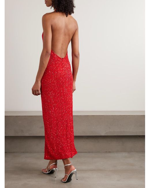 TOVE Red Colette Sequin Maxi Dress