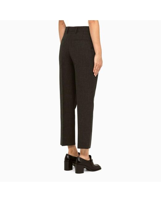 Prada Black Mid-Rise Zip-Pocket Cropped Trousers