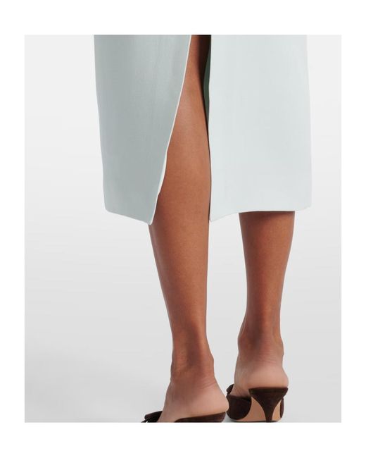 Roland Mouret White Wool And Slik Midi Dress