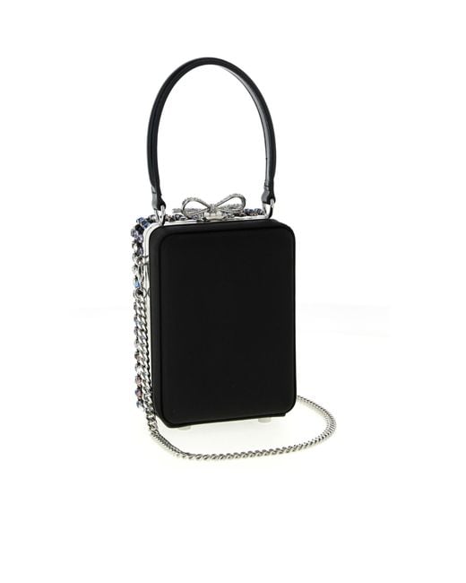 Self-Portrait Black Micro Crystal-Embellished Tote Bag