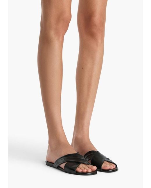 Khaite Black Liria Flat Sandals