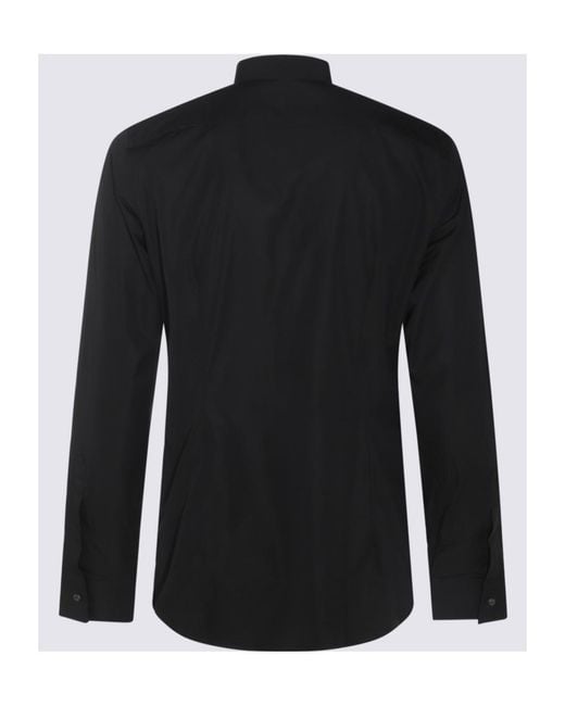 DSquared² Black Easy Slim Mini Dean Collar Shirt for men