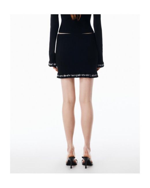 Alexander Wang Black Ribbed Mini Skirt