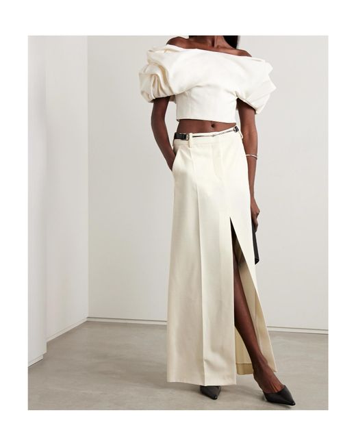 Gabriela Hearst White Off-Shoulder Crop Top