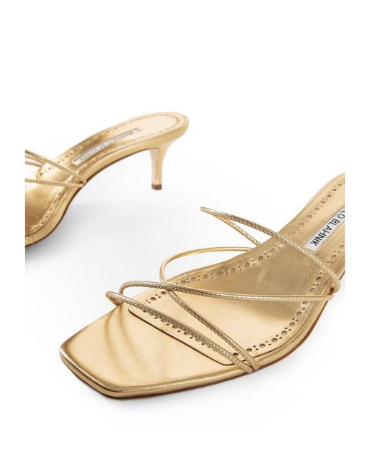 Manolo Blahnik Natural Ninfea Open-Toe Sandals