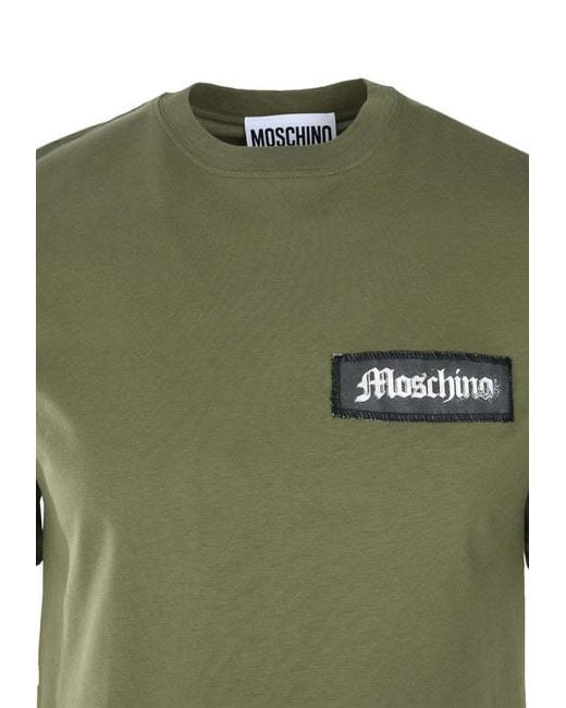 Moschino Green T-Shirt With Round Neck And Short Sleeves for men