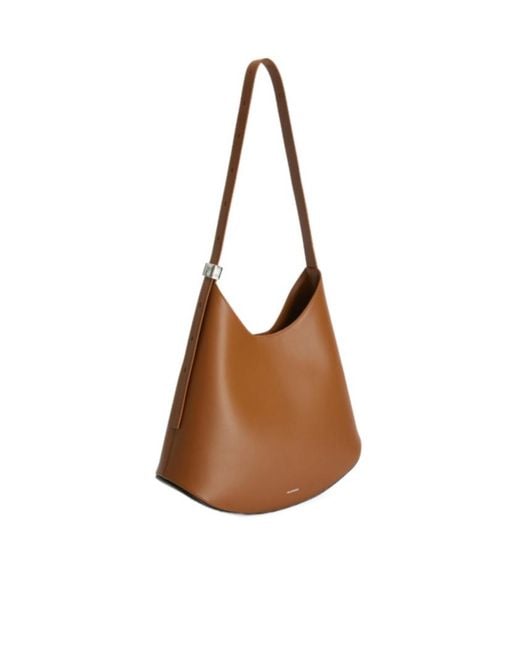 Jil Sander Brown Eldorado Medium Shoulder Bag