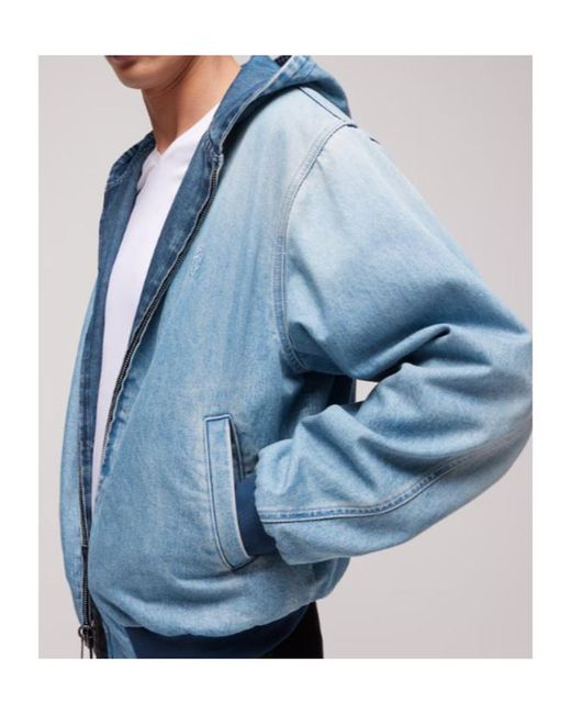 Gucci Blue Reversible Cotton Denim Zip Jacket for men