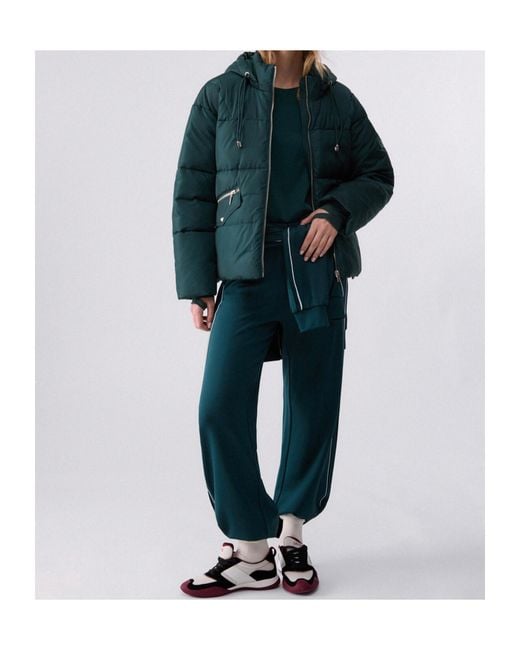 Liu Jo Green Short Hooded Padded Jacket