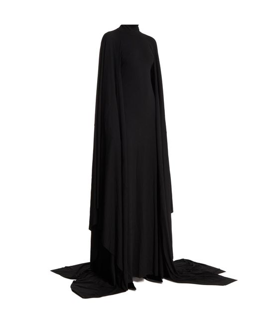 Balenciaga Black High Neck Semi Fitted Dress