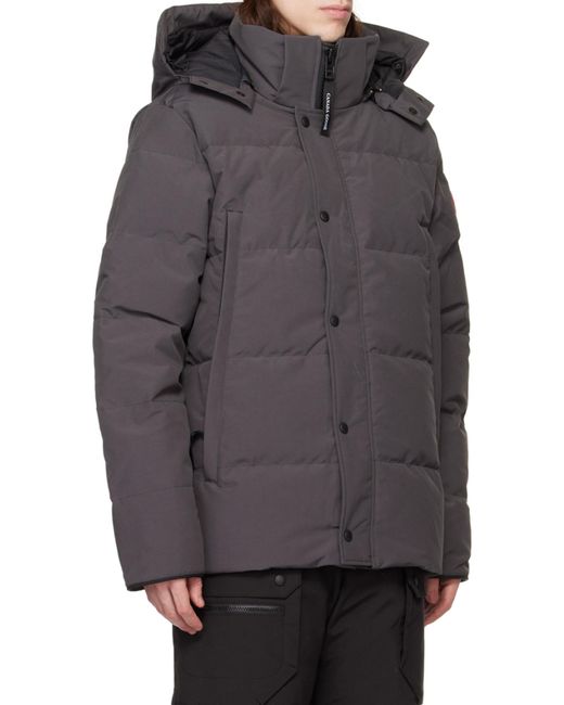 Canada Goose Gray Zipped Hooded Down Jacket for men