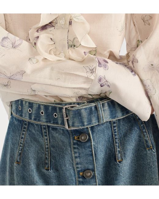 Dior Blue Mid-Length Flared Skirt