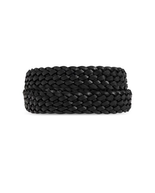 Anine Bing White Braided Leather Belt