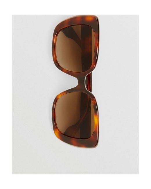 Burberry Multicolor Tortoiseshell Oversized Square-Frame Sunglasses