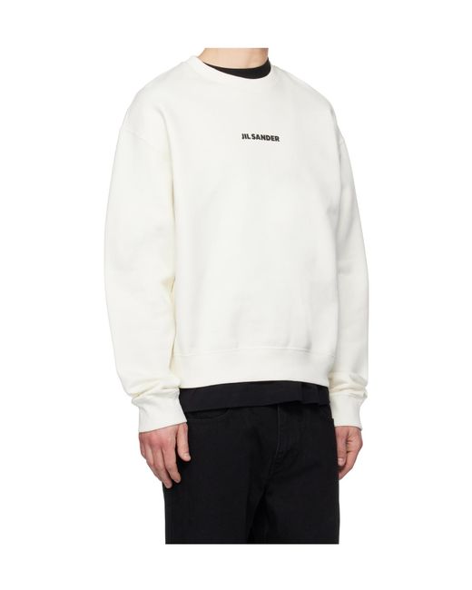 Jil Sander White Logo-Print Sweater for men