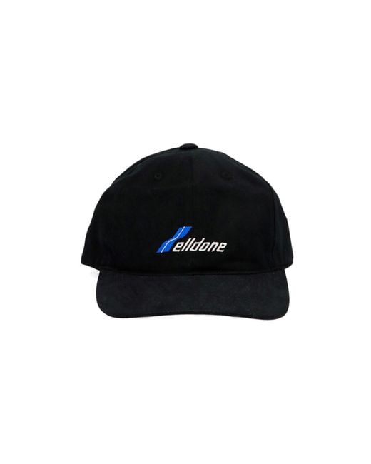 we11done Blue Logo Embroidered Baseball Cap for men