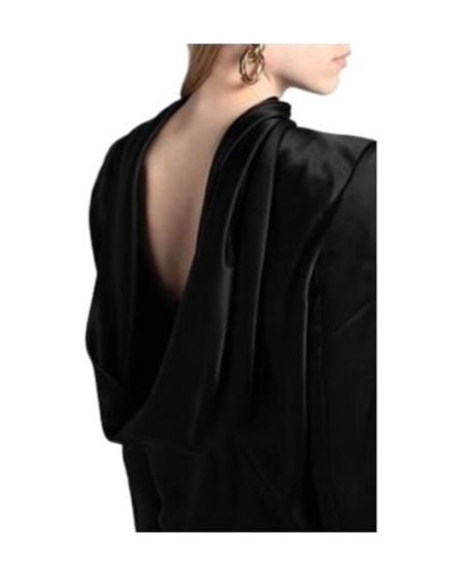 Saint Laurent Black Glossy Satin Top