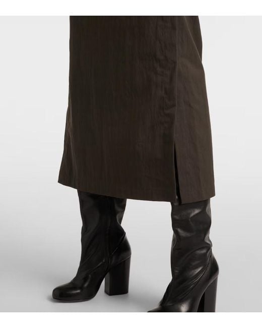 Lemaire Black Cotton-Blend Midi Skirt