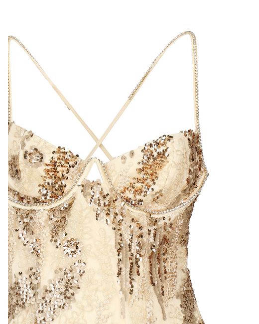 green emerald velvet dress For Love & Lemons Kate Mini Dress - Yellow