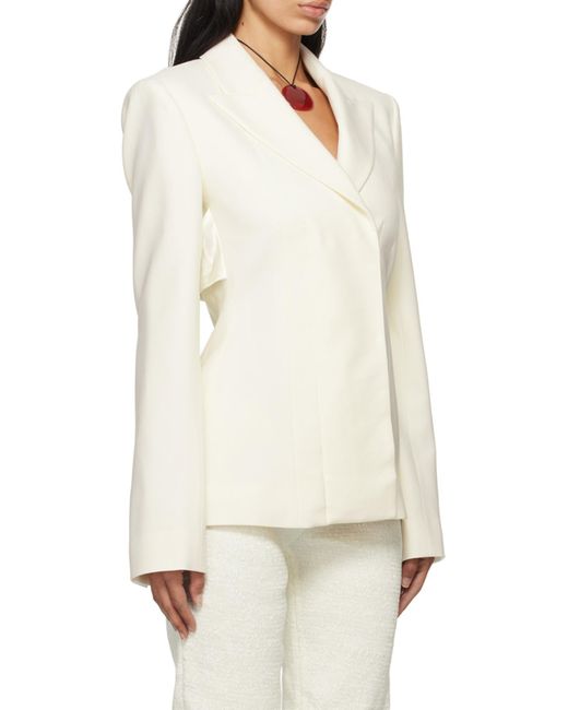 Acne White Long-Sleeved Suit Coat