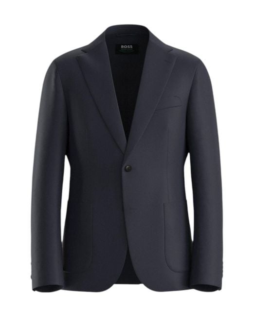 Boss Blue Long-Sleeved Suit Jacket for men