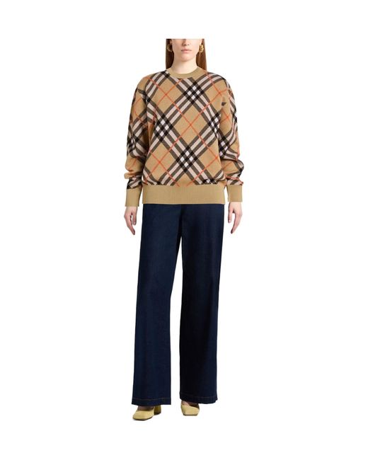 Burberry Brown Classic Printed Knit Sweater