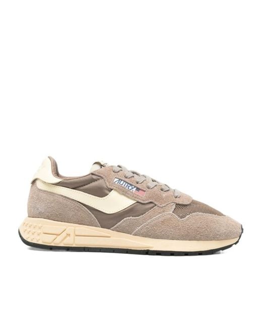 Autry Natural Reelwind Suede Panelled Sneakers for men