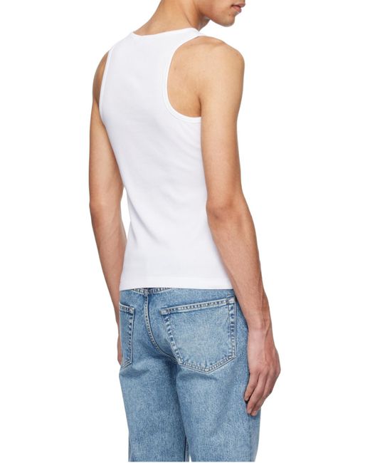 Ganni White Logo Embroidered Top
