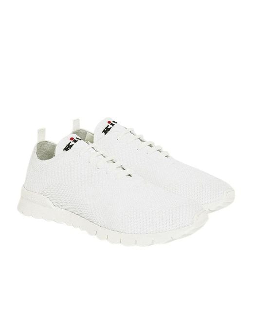 Kiton White Mesh Fit Sneakers