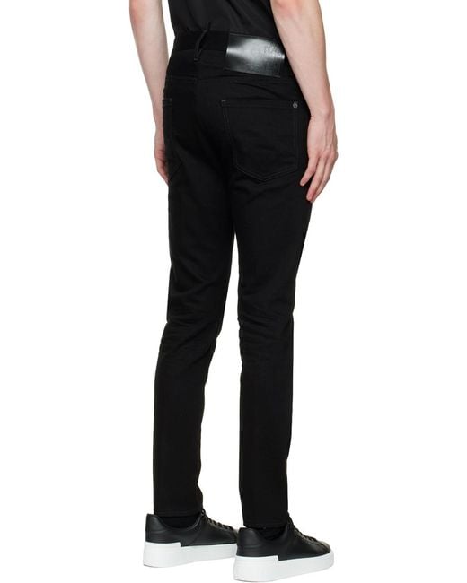 DSquared² Black Logo-Patch Slim-Fit Jeans for men