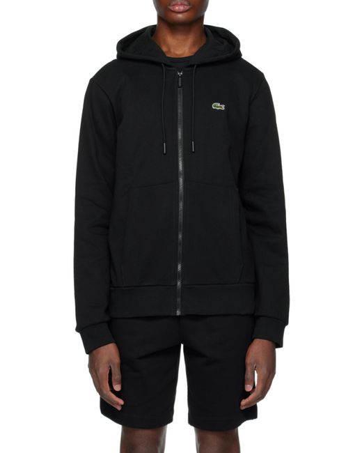 Lacoste Black Hooded Sweatshirt Sweater for men