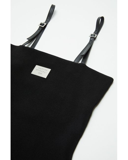 Acne Black Logo Plaque Sleeveless Dress