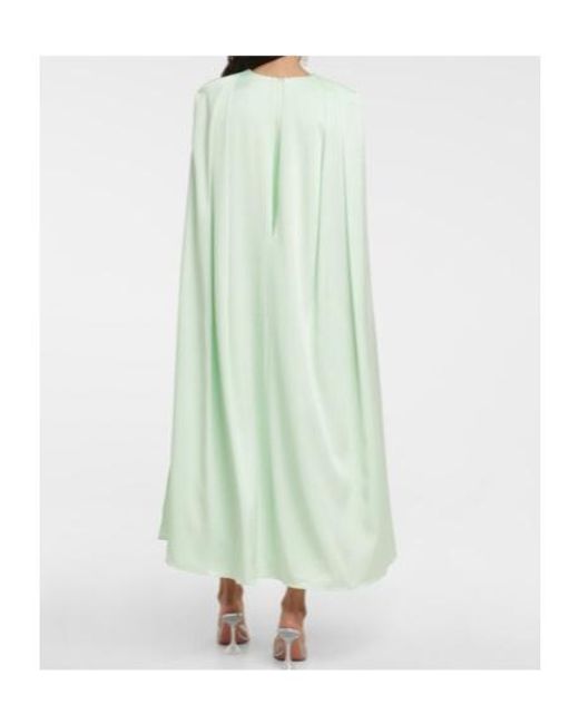 Alex Perry Green Beckett Satin Crepe Midi Dress