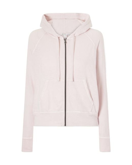 James Perse Pink Vintage French Cotton-Terry Hoodie