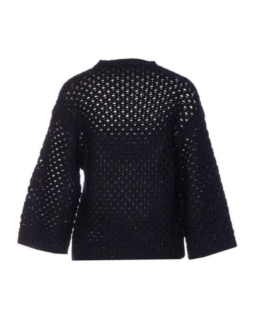Fabiana Filippi Blue Open Knit Crewneck Jumper