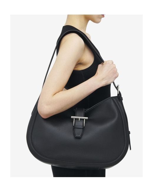 McQueen Black T-Bar Shoulder Bag