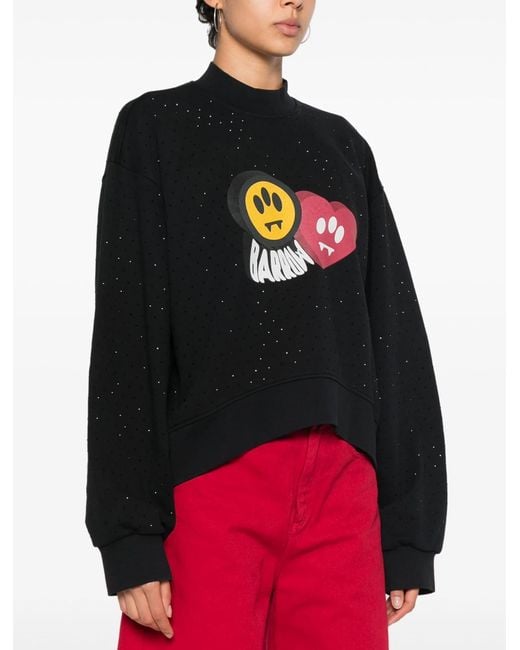 Barrow Black Logo Printed High Neck Sweatshirt
