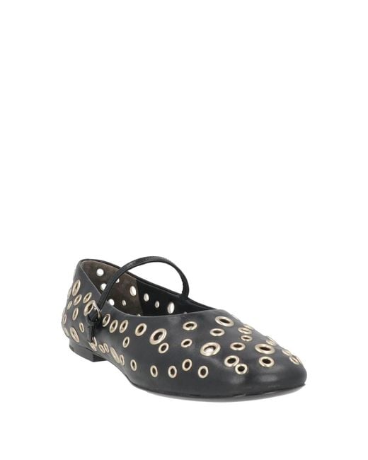 Tory Burch Black Minimalist Leather Mary Jane Flat Shoes